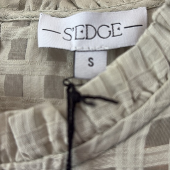 NWT Sedge Dress Celery Green Puff Sleeves Silk / Cotton Luxury Boutique Small - Picture 3 of 11